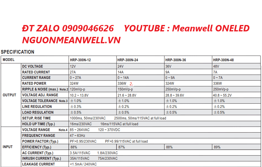 Giá Bộ Nguồn Meanwell HRP-300N-48 Giá Bộ Nguồn Meanwell HRP-300N-48