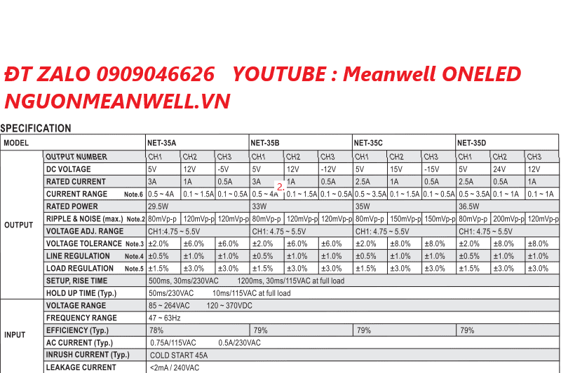 Giá Bộ Nguồn Meanwell NET-35B Giá Bộ Nguồn Meanwell NET-35B