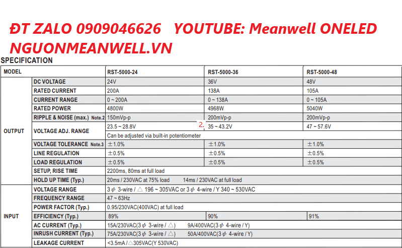 Giá Bộ Nguồn Meanwell RST-5000-48 Giá Bộ Nguồn Meanwell RST-5000-48