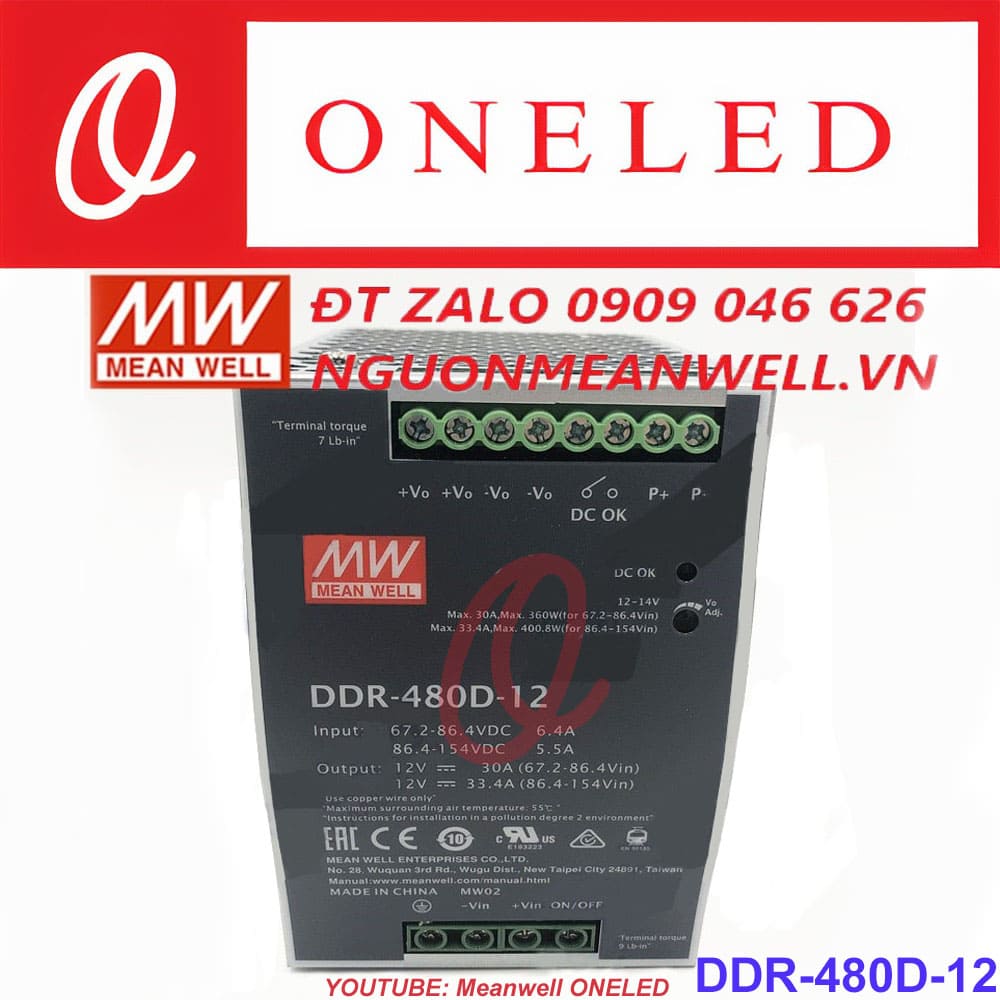 Giá Bộ Nguồn Meanwell DDR-480D-12 Giá Bộ Nguồn Meanwell DDR-480D-12