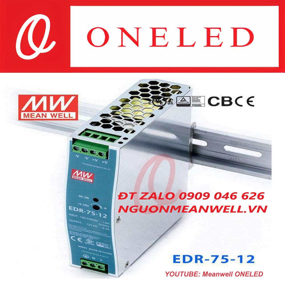 Giá Bộ Nguồn Meanwell EDR-75-12 Giá Bộ Nguồn Meanwell EDR-75-12