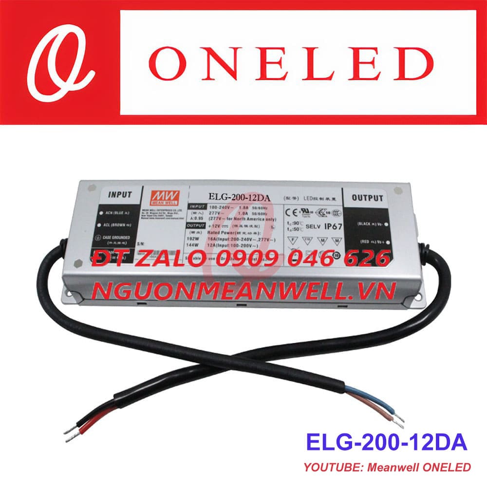 Giá Bộ Nguồn Meanwell ELG-200-12DA Giá Bộ Nguồn Meanwell ELG-200-12DA