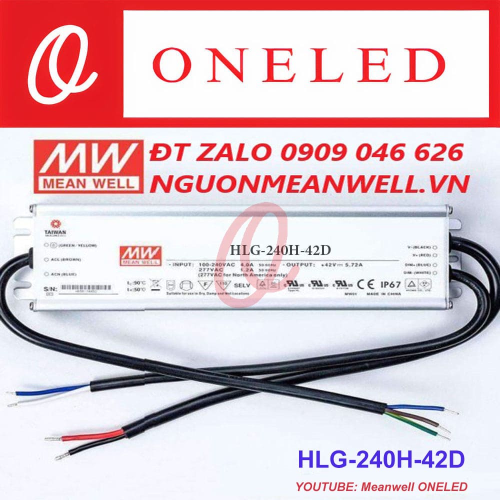 Giá Bộ Nguồn Meanwell HLG-240H-42D Giá Bộ Nguồn Meanwell HLG-240H-42D
