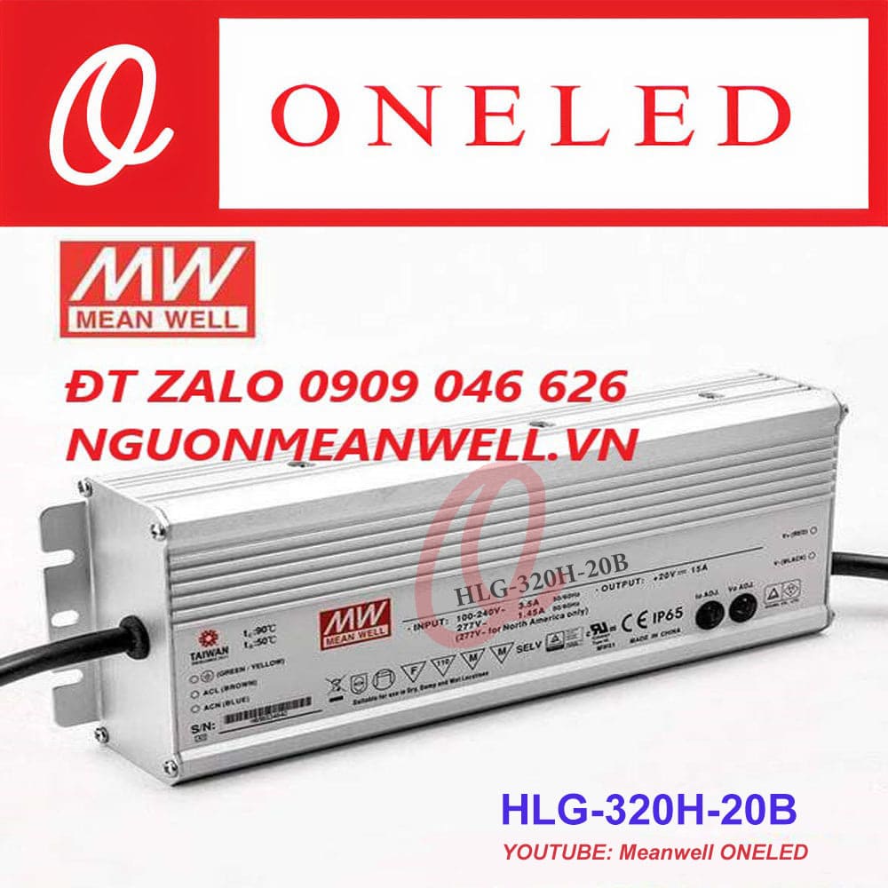 Giá Bộ Nguồn Meanwell HLG-320H-20B Giá Bộ Nguồn Meanwell HLG-320H-20B