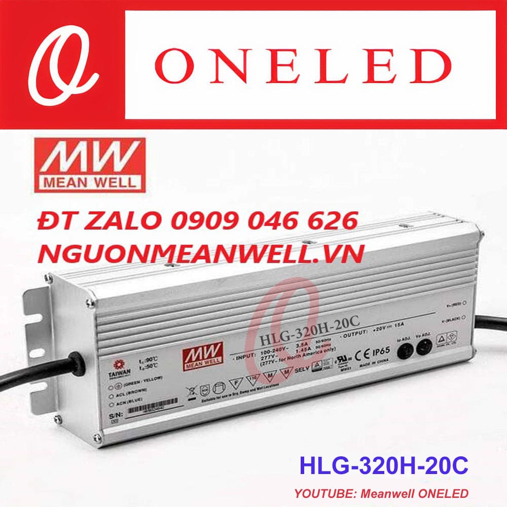 Giá Bộ Nguồn Meanwell HLG-320H-20C Giá Bộ Nguồn Meanwell HLG-320H-20C