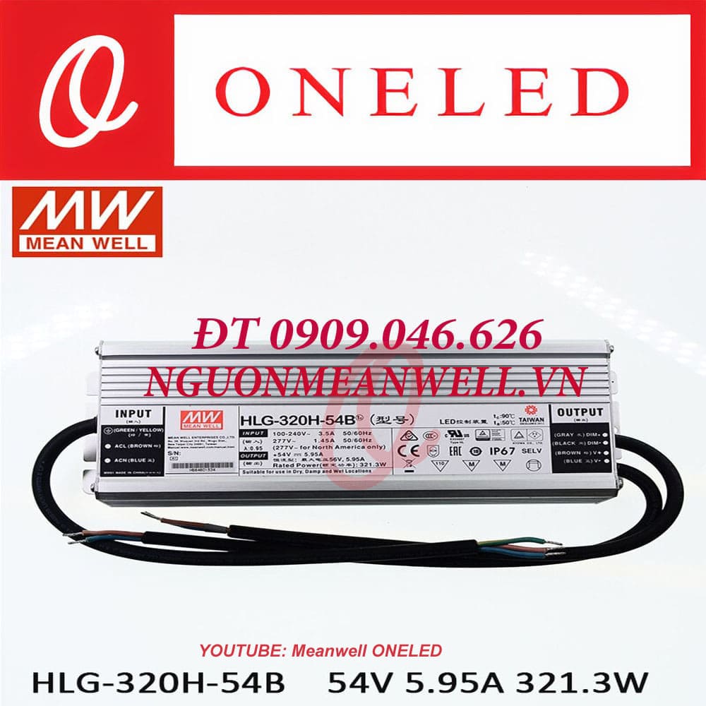 Giá Bộ Nguồn Meanwell HLG-320H-54B Giá Bộ Nguồn Meanwell HLG-320H-54B