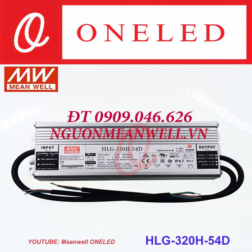 Giá Bộ Nguồn Meanwell HLG-320H-54D Giá Bộ Nguồn Meanwell HLG-320H-54D