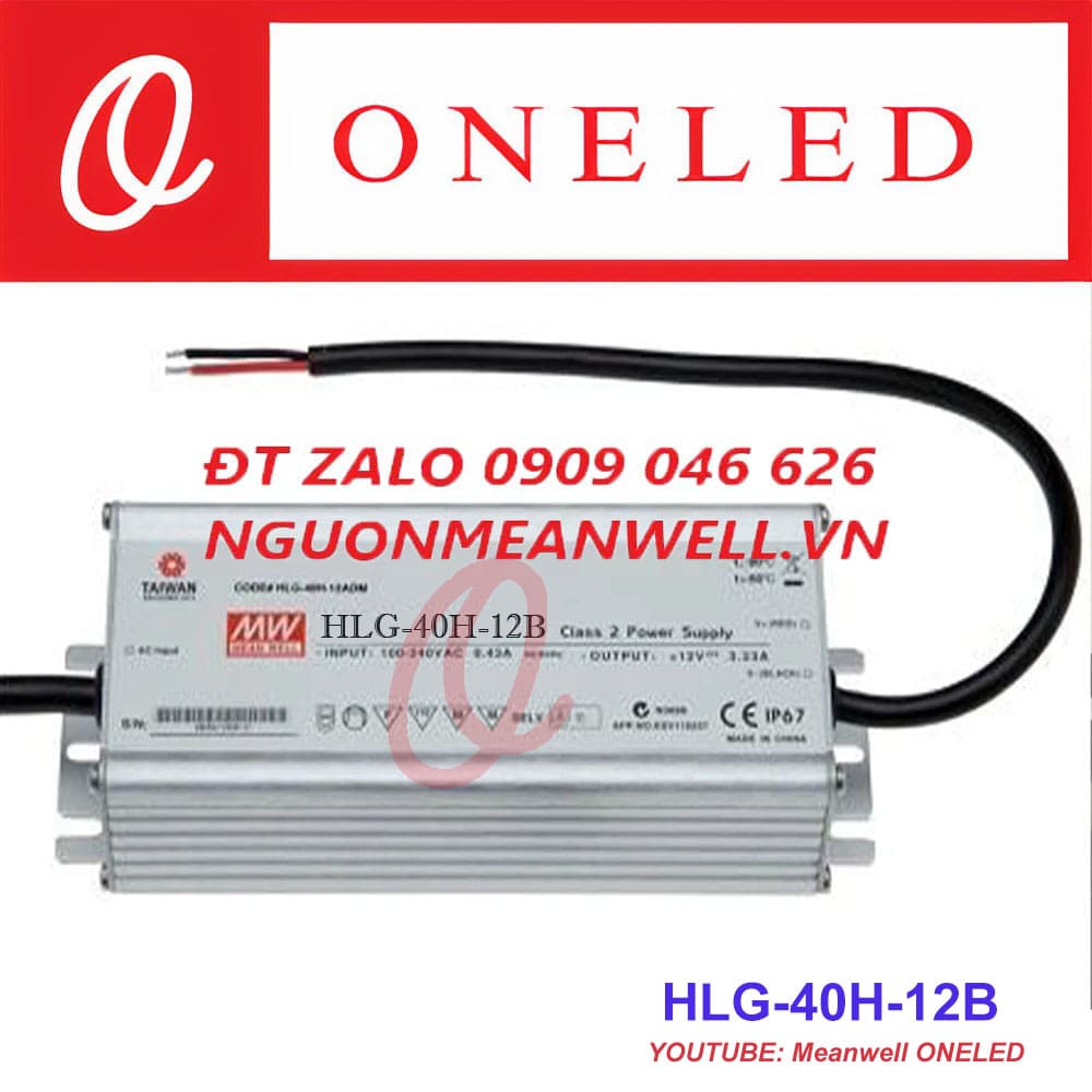 Giá Bộ Nguồn Meanwell HLG-40H-12B Giá Bộ Nguồn Meanwell HLG-40H-12B