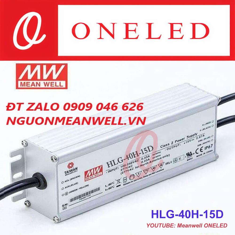 Giá Bộ Nguồn Meanwell HLG-40H-15D Giá Bộ Nguồn Meanwell HLG-40H-15D