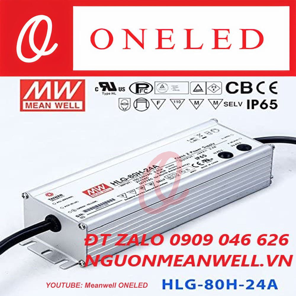Giá Bộ Nguồn Meanwell HLG-80H-24A Giá Bộ Nguồn Meanwell HLG-80H-24A