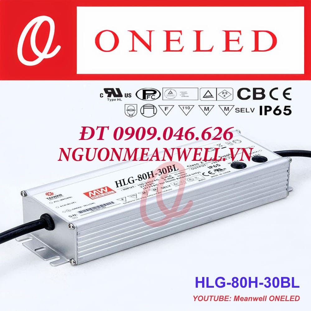 Giá Bộ Nguồn Meanwell HLG-80H-30BL Giá Bộ Nguồn Meanwell HLG-80H-30BL