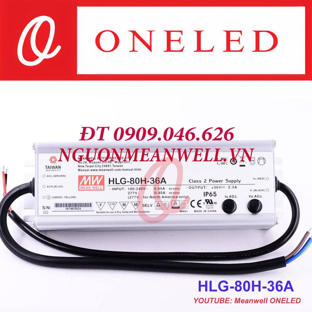 Giá Bộ Nguồn Meanwell HLG-80H-36A Giá Bộ Nguồn Meanwell HLG-80H-36A