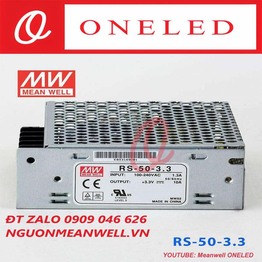 Giá Bộ Nguồn Meanwell RS-50-3.3 Giá Bộ Nguồn Meanwell RS-50-3.3