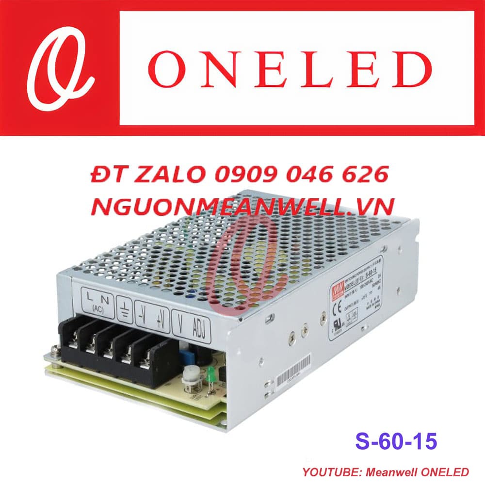 Giá Bộ Nguồn Meanwell S-60-15 Giá Bộ Nguồn Meanwell S-60-15