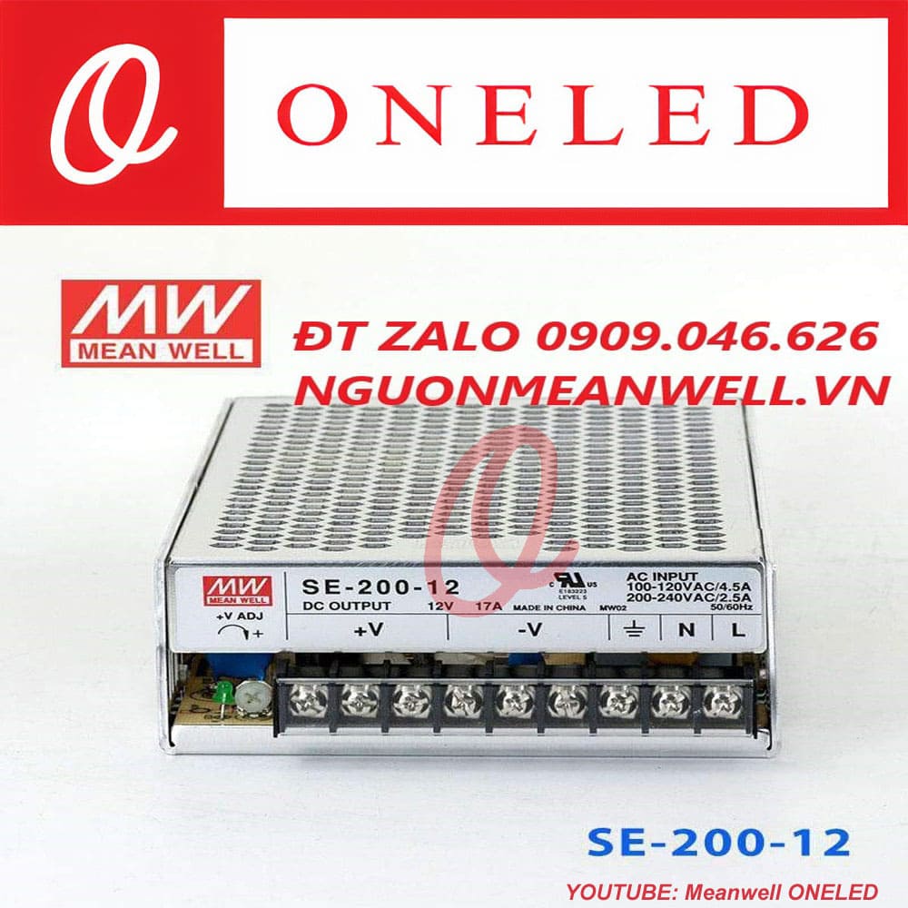 Giá Bộ Nguồn Meanwell SE-200-12 Giá Bộ Nguồn Meanwell SE-200-12